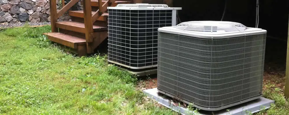 Heat pump installation and service units outside a home in Flagstaff, AZ
